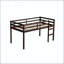 Lit mezzanine simple en bois massif et bois d'hévéa avec échelle-2086585389-2086585394