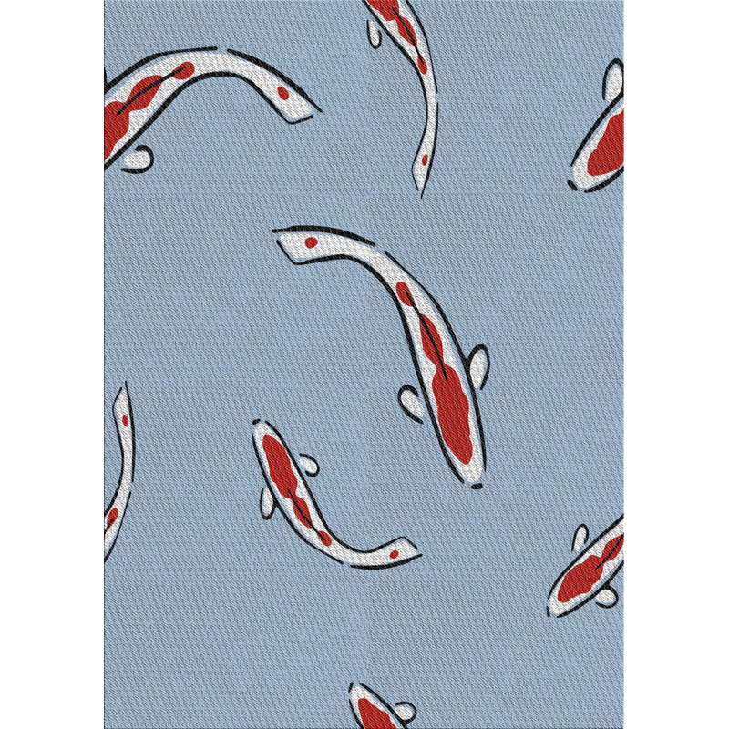 Tapis de la surface bleue en laine touffeté à la main Brashears