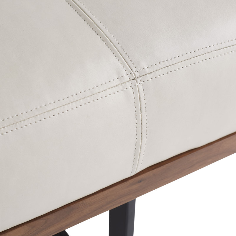 Tuck Leather Bench by Ray Booth