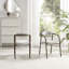 Rea Upholstered Fabric Dining Chairs with Bronze Legs - Stylish Curved Design-305272777