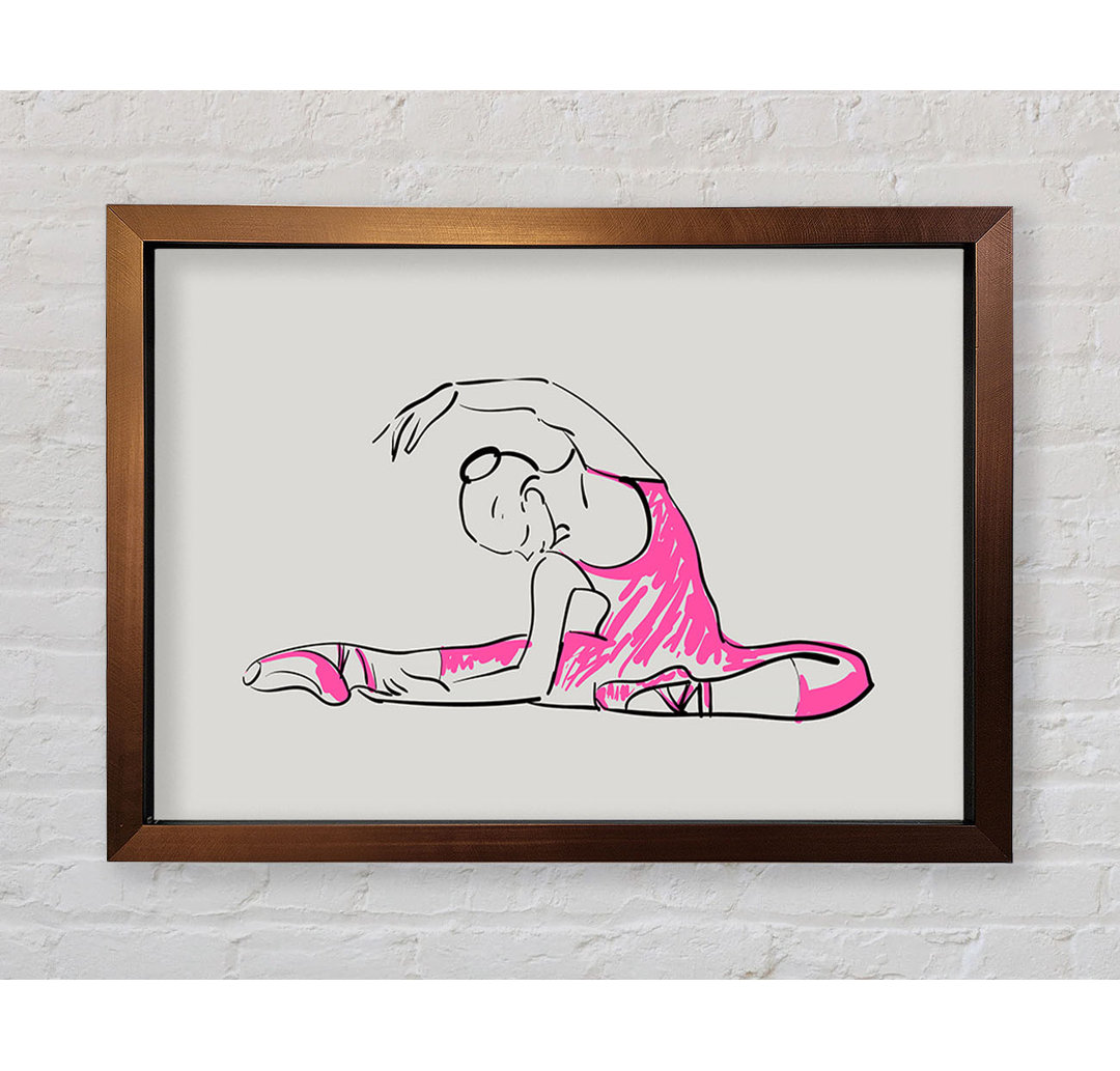 Gerahmtes Wandbild Grey Pink Ballerina 2