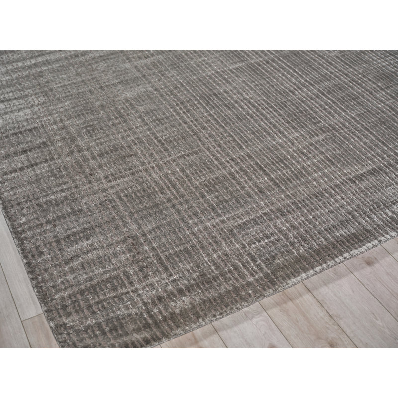 Cabrini Modern Handmade Silky Nylon, Brown Area Rug, Rectangle 10' x 14'