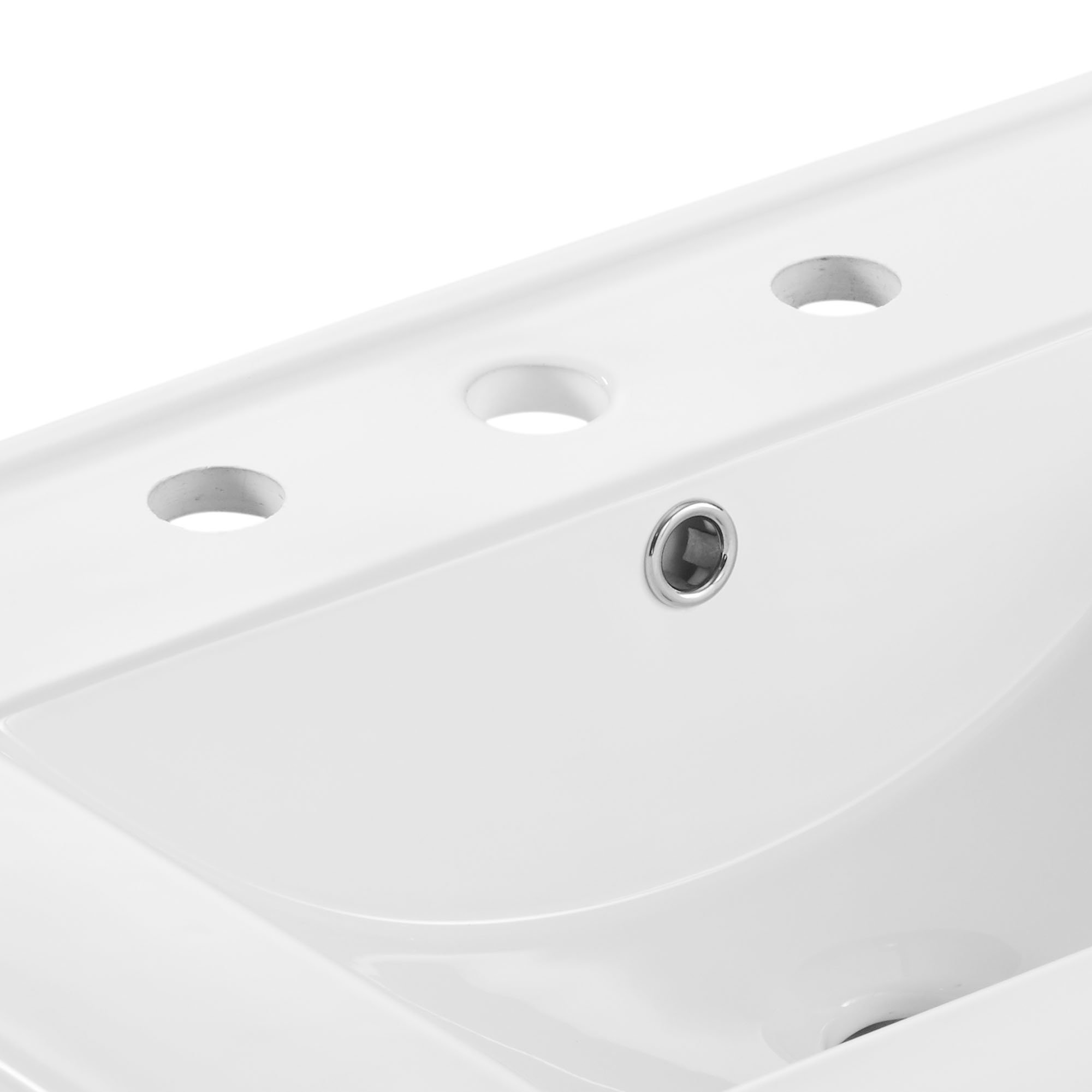 Modway Cayman 24.5'' White Ceramic Rectangular Dropin Bathroom Sink