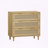 Set of 2 3-Drawer Rattan Storage Cabinets with Solid Wood Legs