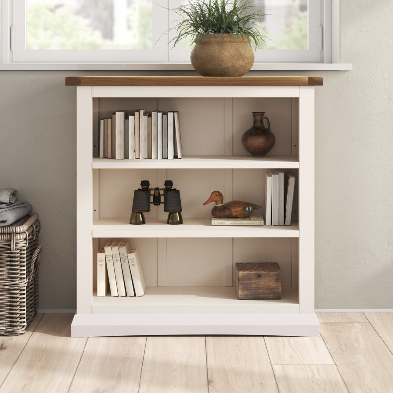 Arley 90cm H x 90cm W Standard Bookcase, Waxed Oak, 90cm H x 90cm W x 30cm D