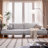116'' Oversized Grey Corduroy Sofa With Armless And Removable Pillows, Modern Elegant Extra Long Upholstered Deep Seat Couch For Living Room And Office