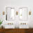 1-Light Dimmable Gold Wall Sconce with Seeded Glass Shade