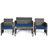 Akshath 4pcs Patio Rattan Furniture Conversation Set With Glass Table Top And Cushions-1787764924