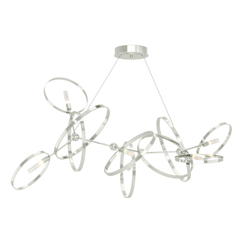Lustre géométrique unique à 6 lumières Celesse, Sterling, Or doux