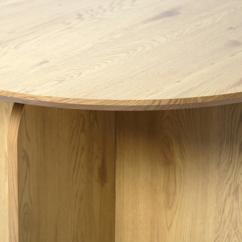 Round Dining Table, Natural Wood