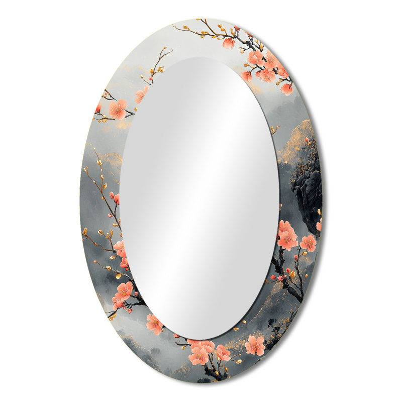 Miroir mural rose sur fond rose Bonzai Blossom, 36 po x 24 po