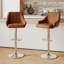 Ensemble de 2 tabourets de bar Aryelle, tabourets réglables à hauteur de comptoir avec dossier et accoudoirs, chaises de bar pivotantes modernes avec repose-pieds, tabourets de cuisine en polyuréthane revêtus d'îlot de cuisine, brun-1058920764-1058920763