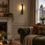 1-Light Sunrise Black LED Flush Mounted Sconce