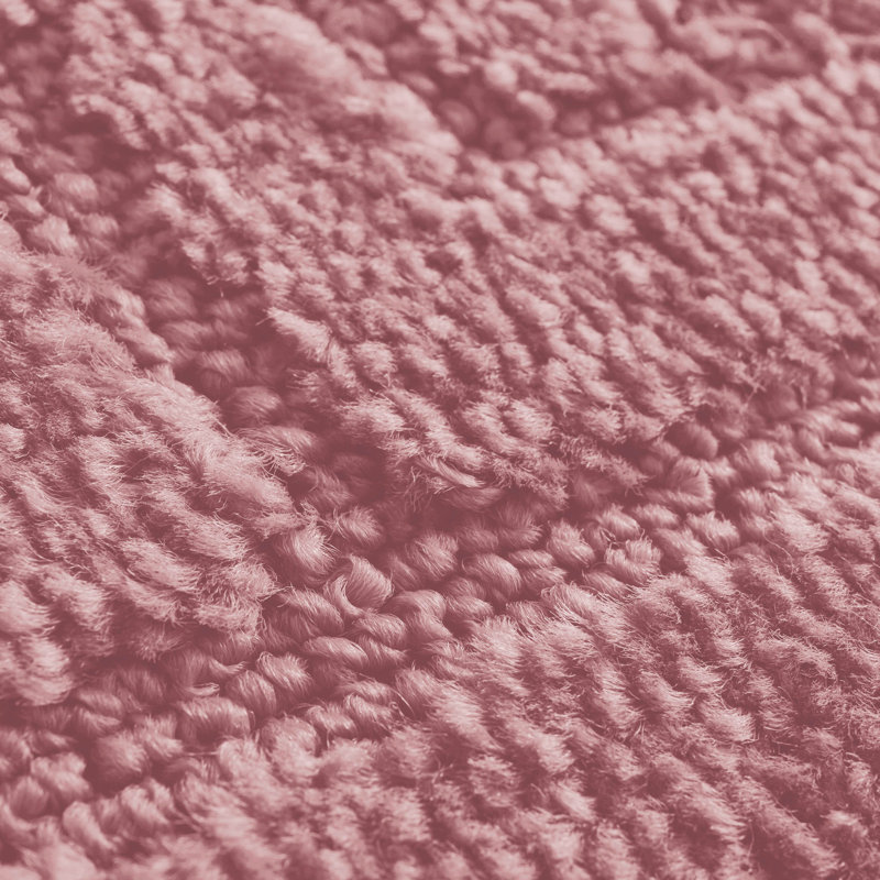 2 Piece Set Rectangle/U-shaped Bath Mat, Dusty Pink