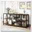 Industrial Three-Tier Console Table with Storage Shelves for Living Room