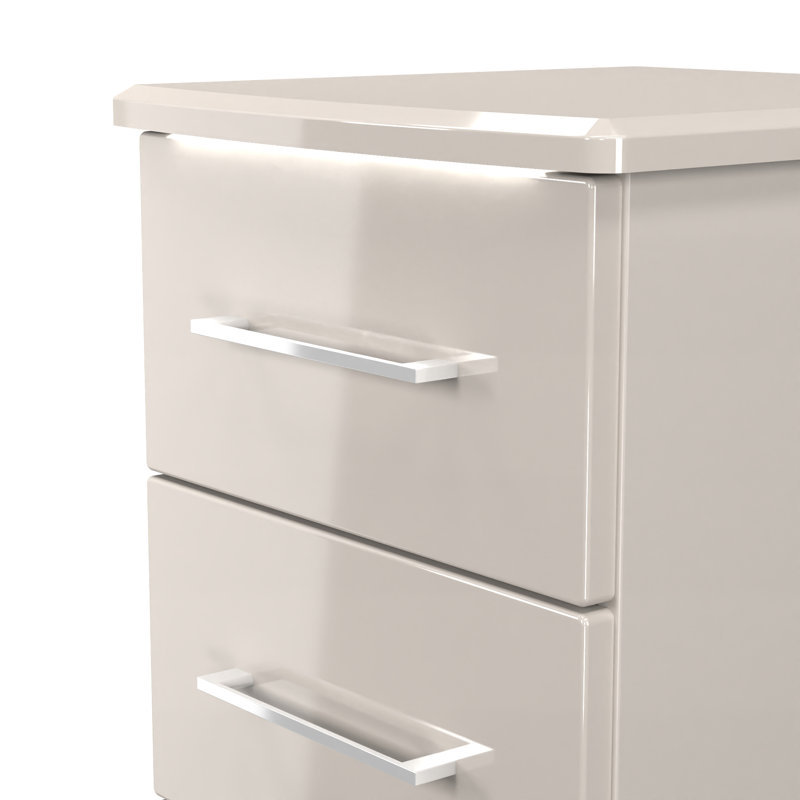Cenie 40cm W Manufactured Wood Bedside Table, Beige