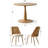 5-Piece 39.5" W Round Dining Set with Fabric Chairs