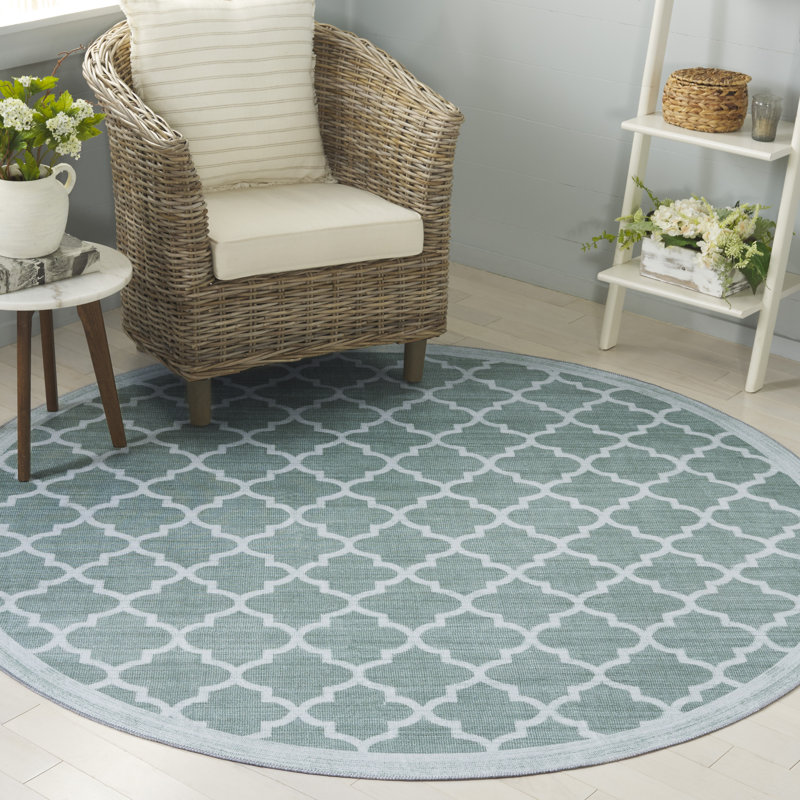 Alesya Machine Washable Performance Geometric Rug, Round 6'