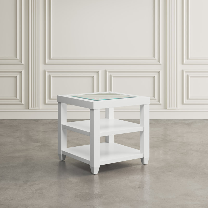 Table de bout avec rangement Jessim, Blanc
