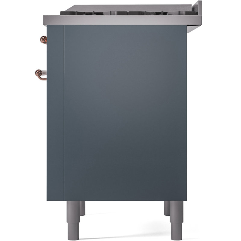 ILVE Nostalgie II 36 Dual Fuel Range, knobs, Blue Gray/Copper, Natural Gas