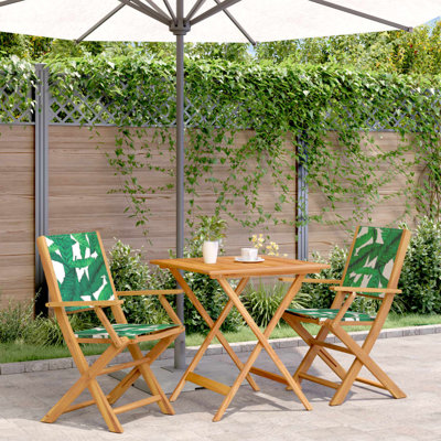 2 - Person Wood Patio Dining Set with Square Table