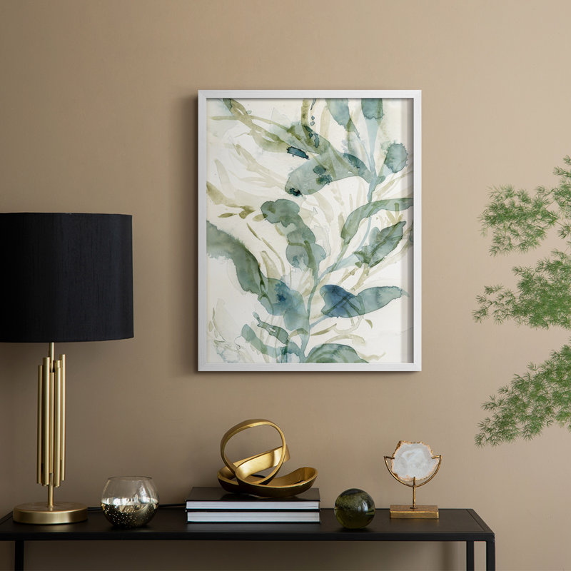 Underwater Botany III, reproduction encadrée - bois massif, H 30 po x l 24 po, Blanc