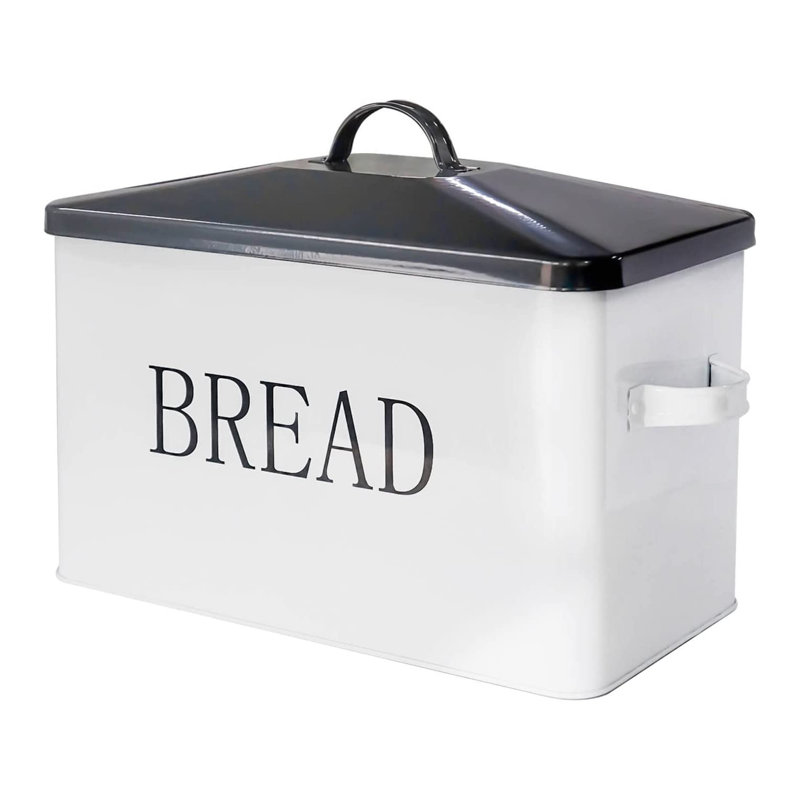 Boîte à pain en métal Patrece, Blanc