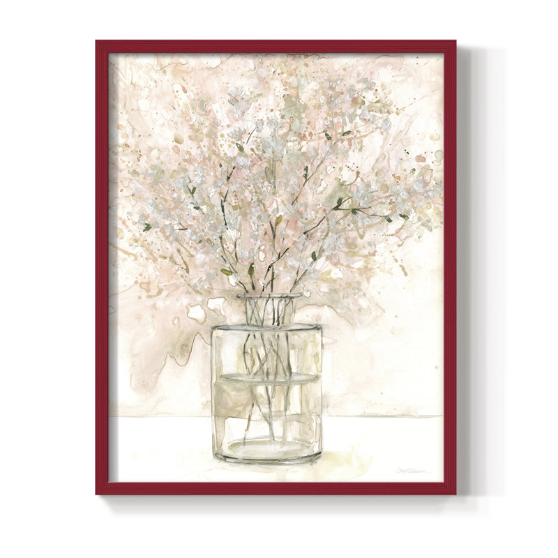 «Delicate Arrangement I», reproduction encadrée - bois massif, H 11 po x l 9 po, Rouge