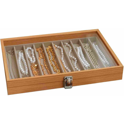Glass Lid Necklace Organizer Box