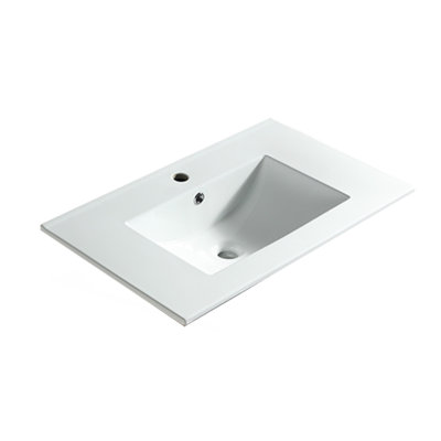 24" Bathroom Vanity Top Only, White Basin,Ceramic