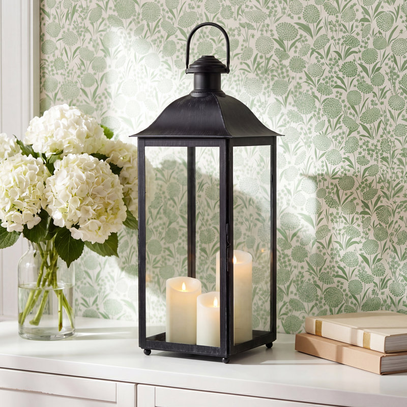 Idora Lantern, 30" H x 11.5" W x 11.5" D, Black