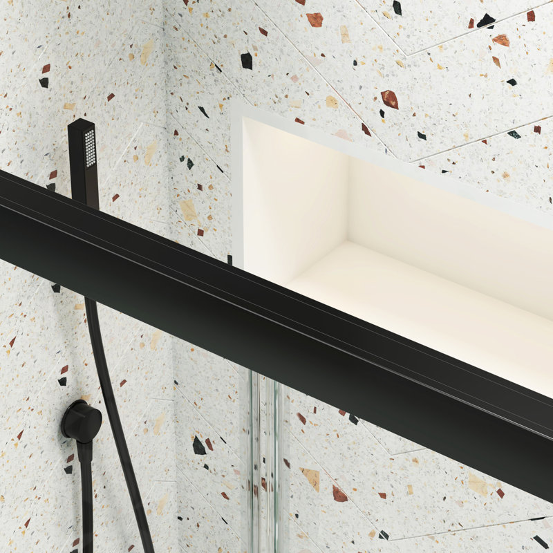 56 - 60"X70" Bypass Shower Door With Sliding Feature. Matted Black Finish, 1/4" Tempered Glass. Top Track, #304 Stainless Steel Handle. Smooth Sliding, Leakage. Nano Easy Clean, Explode Film. 36000