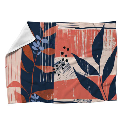 Botanical Design Cool Machine Printed Throw Blanket
