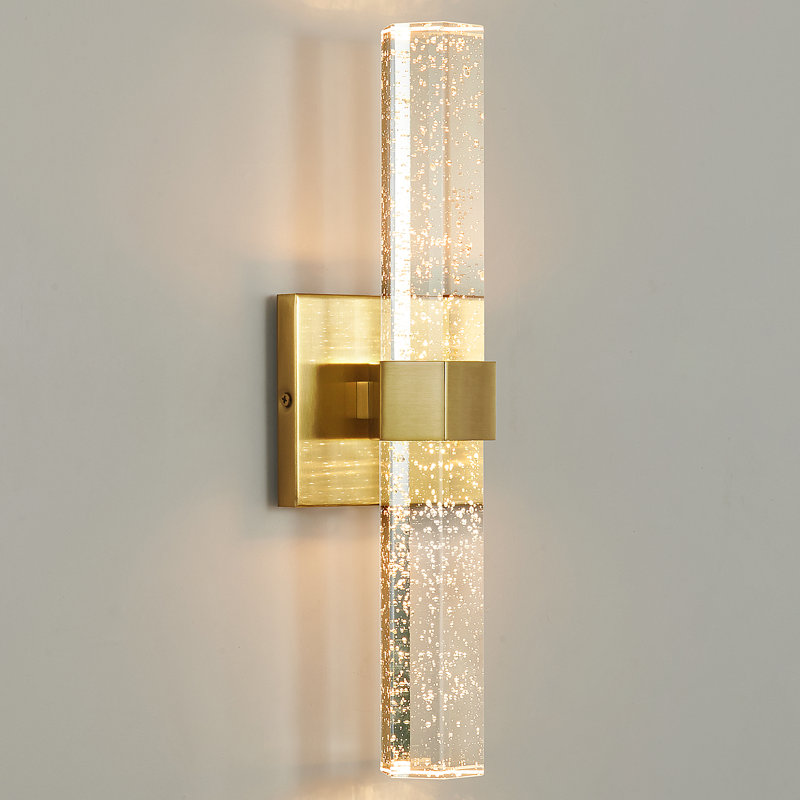Ernesta 1-Light Dimmable LED Crystal Wallchiere, Gold