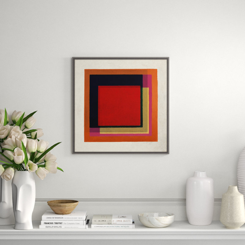 Overlapping Color 3' Framed Graphic Art Print on Glass