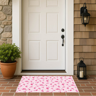 Summer Flamingo Outdoor Doormat