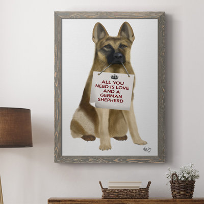 «Gerie Love and German Shepherd», reproduction d'un seul cadre photo sur toile