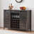 Farmhouse Wine Bar Cabinet,47" Coffee Bar Cabinet With Sliding Barn Door, Buffet Sideboard Cabinet With 16 Bottle Wine Rack For Dining, Living Room-1299585417