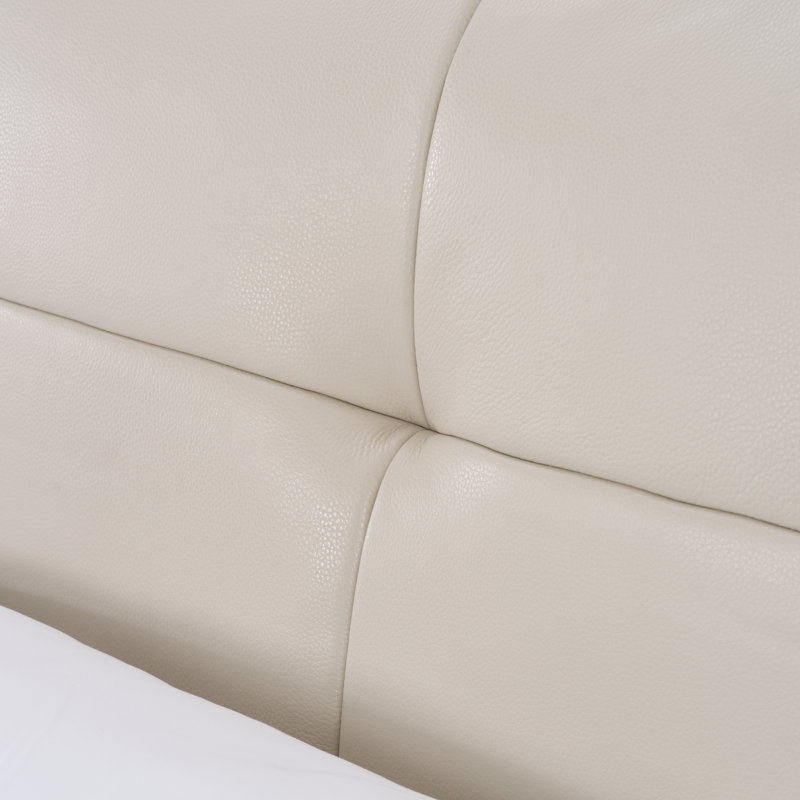 Naimat - Lit en cuir moderne, Grand, Gris clair