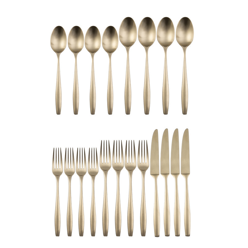 Edianna Stainless Steel Flatware - Set of 20, Champagne