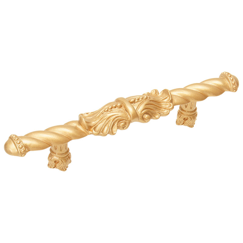 Poignée Acanthus de style roman, Or doux, 4"