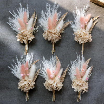 Small Dried Pampas Grass Bouquet Pack Of 6