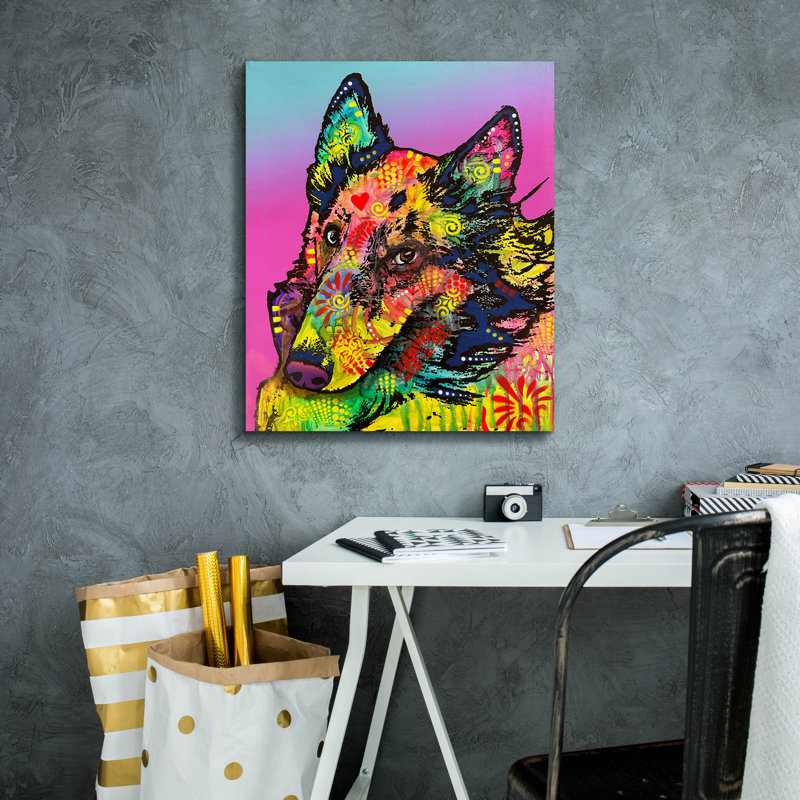 «Revert» par Dean Russo, art mural sur toile, H 24 po x l 20 po x P 0,75 po