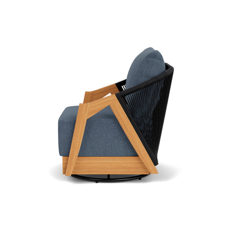 Alpine Outdoor Teak Swivel Armchair, Deluna Aegean