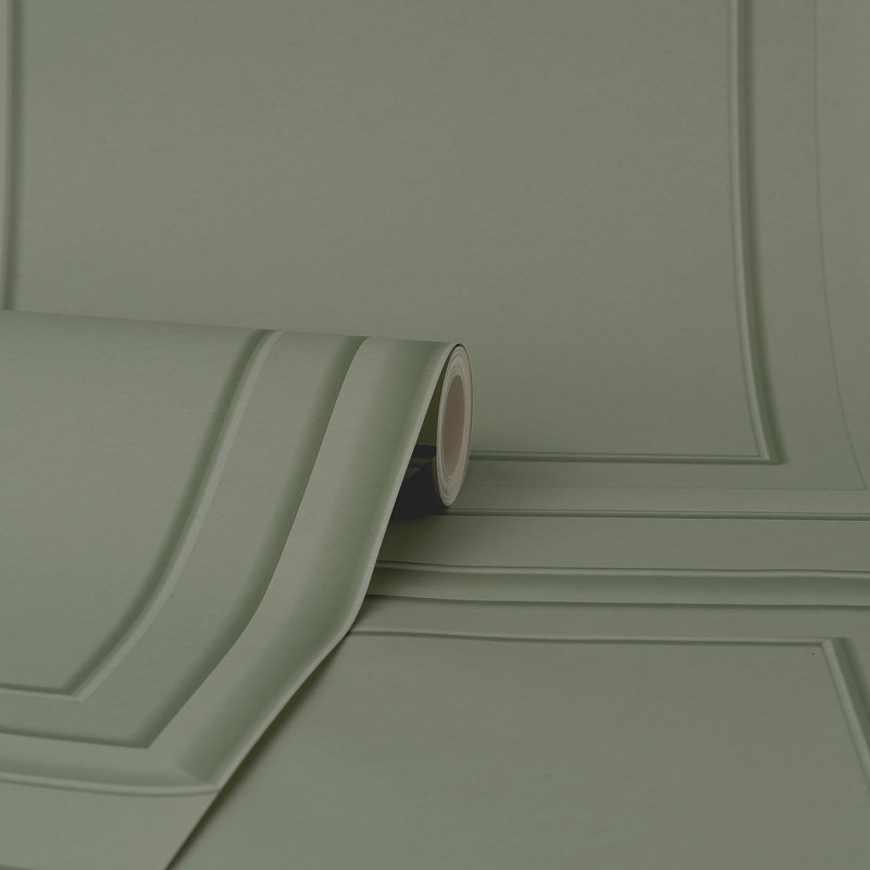 Distinctive Moss Square Panel Wallpaper, Moss Green