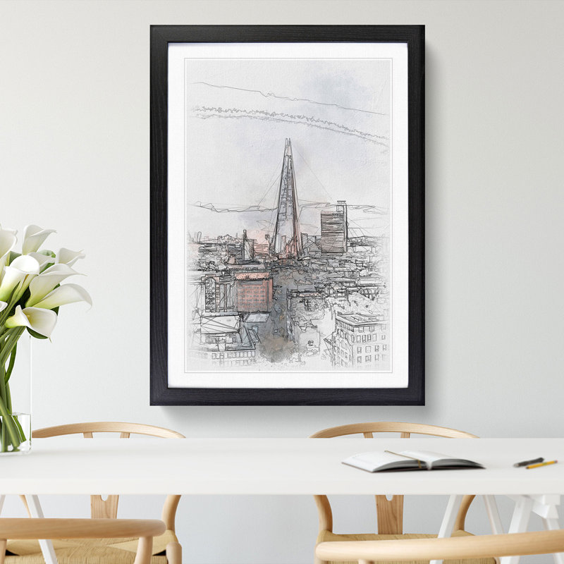 The Shard in London Vol.5 - Picture Frame Graphic Art, 65cm H x 48cm W x 2cm D, Black Framed