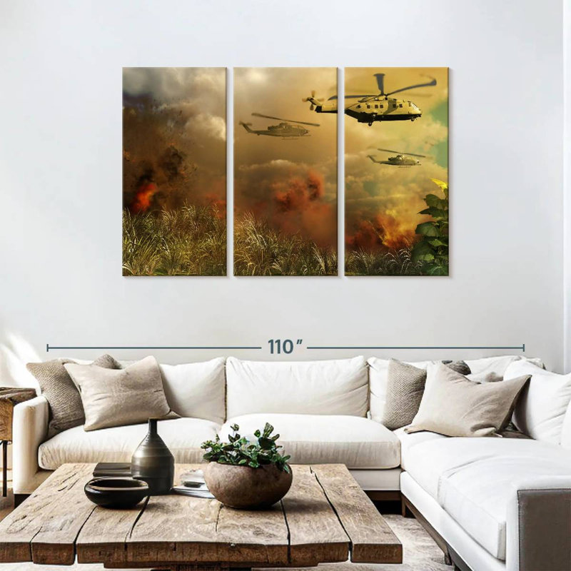 Lelar Helicopter Rescue Fleet, 48" H x 74" W