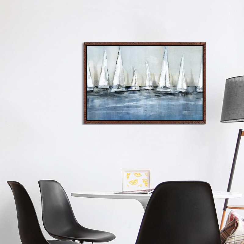 Waiting For The Sun by Susan Jill - Painting on Canvas, Classic Brown Wood Framed, 101.6 cm H x 66.04 cm W