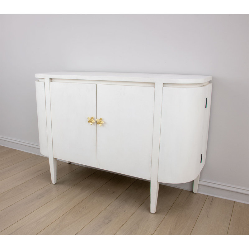 Octavia Solid Wood Accent Cabinet, Distressed White