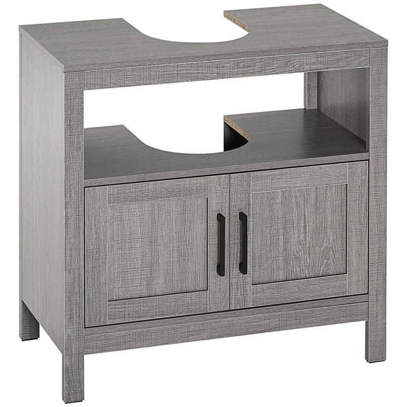 Kleankin Pedestal Sink Storage Cabinet, Gray